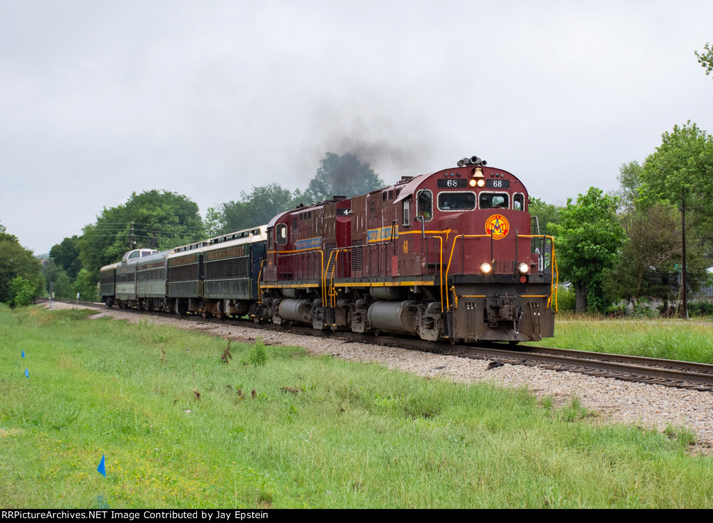 An excursion train departs Springdale for points South 